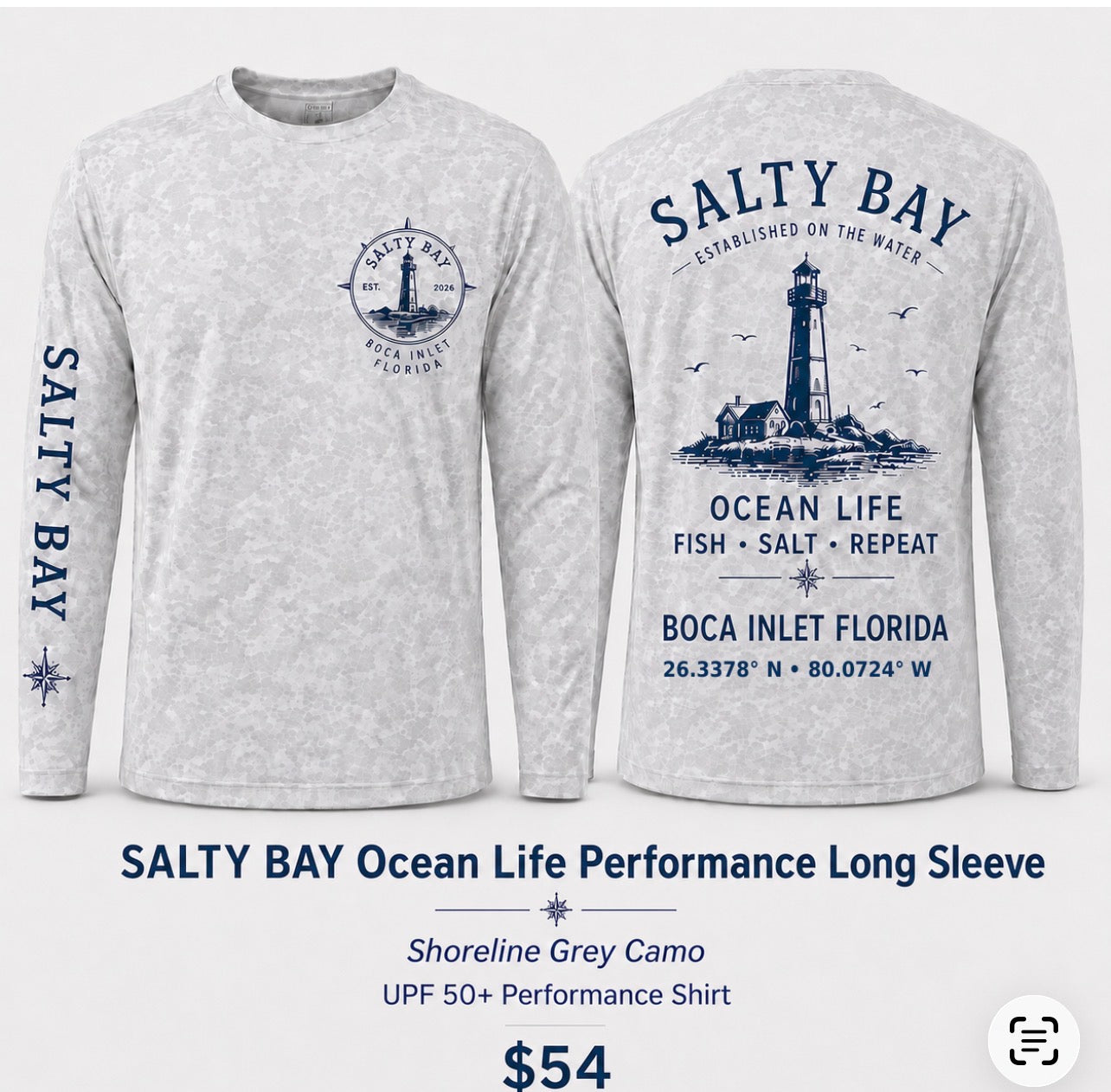 SALTY BAY Boca Inlet Ocean Life Performance Long Sleeve