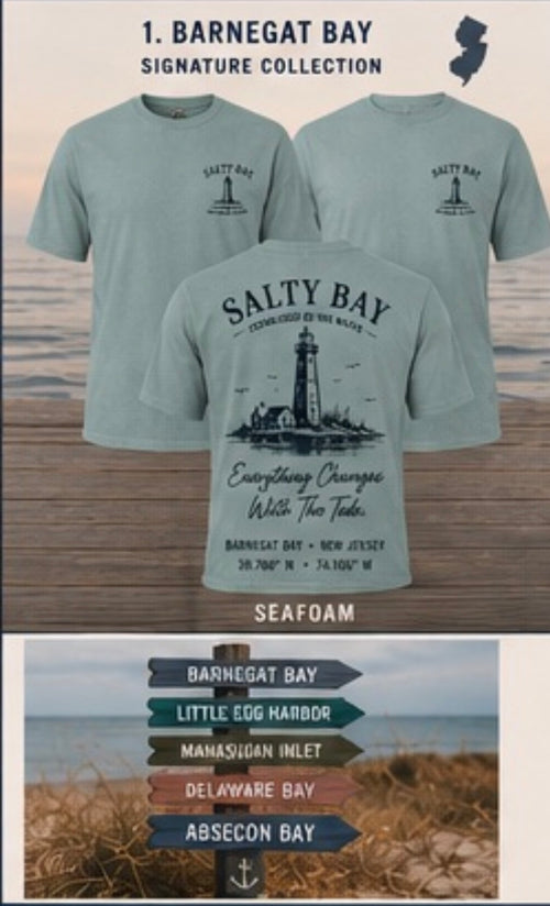 Barnegat Bay Signature Collection SALTY BAY Heritage Short Sleeve –  – Stone Blue