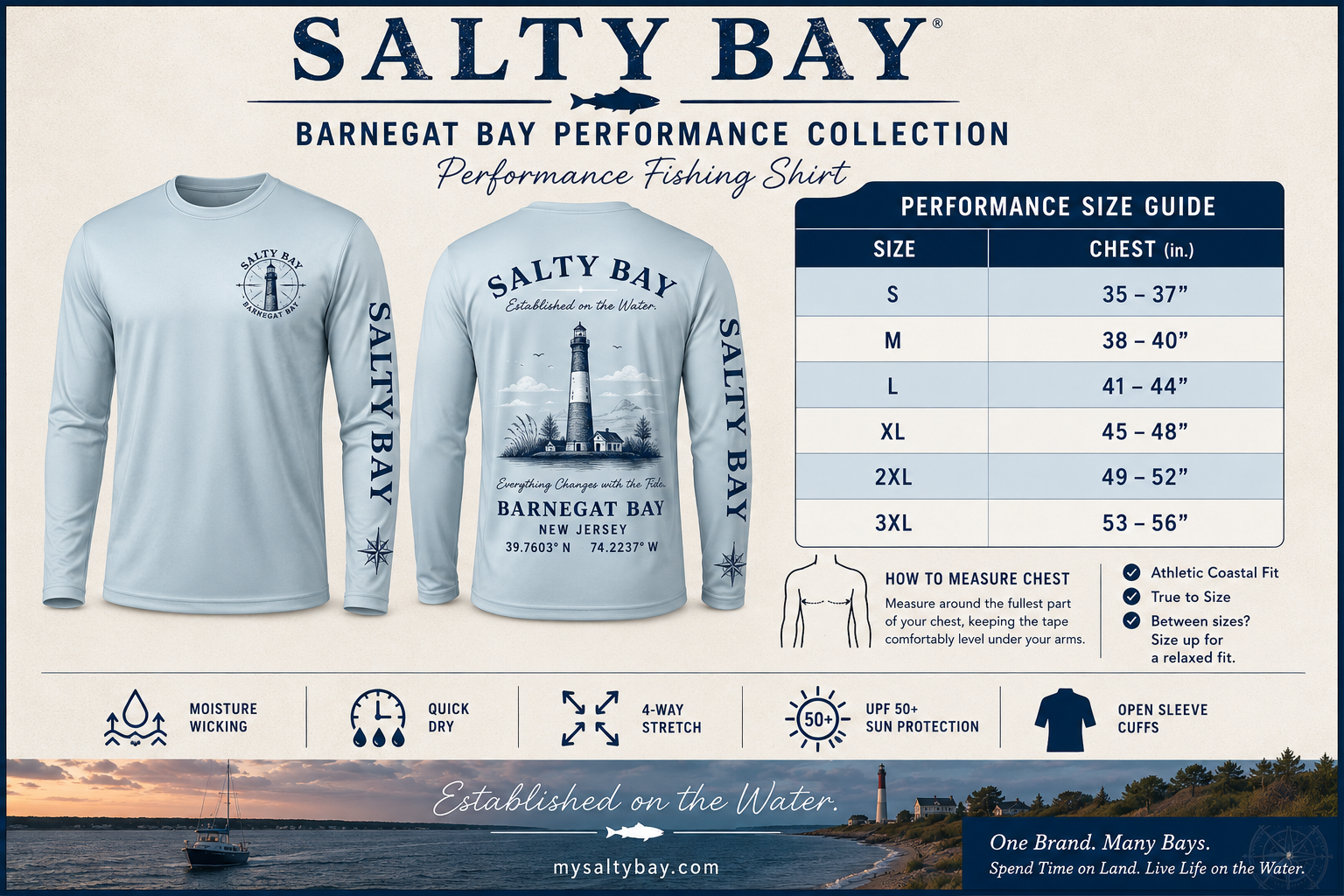 SALTY BAY Barnegat Bay Performance Long Sleeve