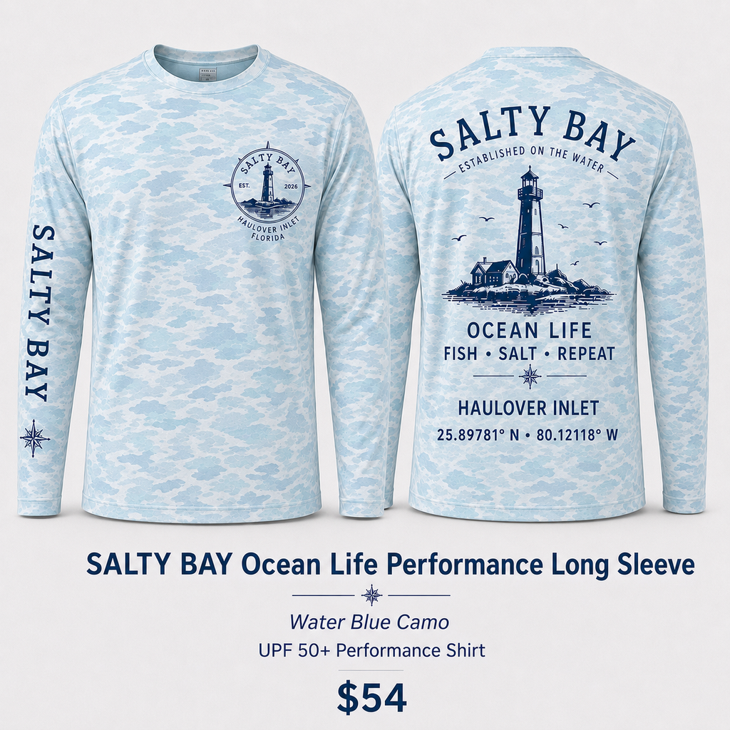 SALTY BAY Haulover Inlet Ocean Life Performance Long Sleeve