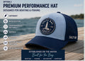 SALTY BAY Performance Fishing Hat – Shoreline Blue | Waterproof Snapback